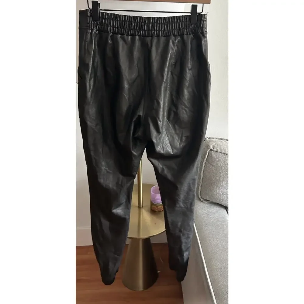 Spanx Leather Jogger Pull On Black Women’s Pants Size M